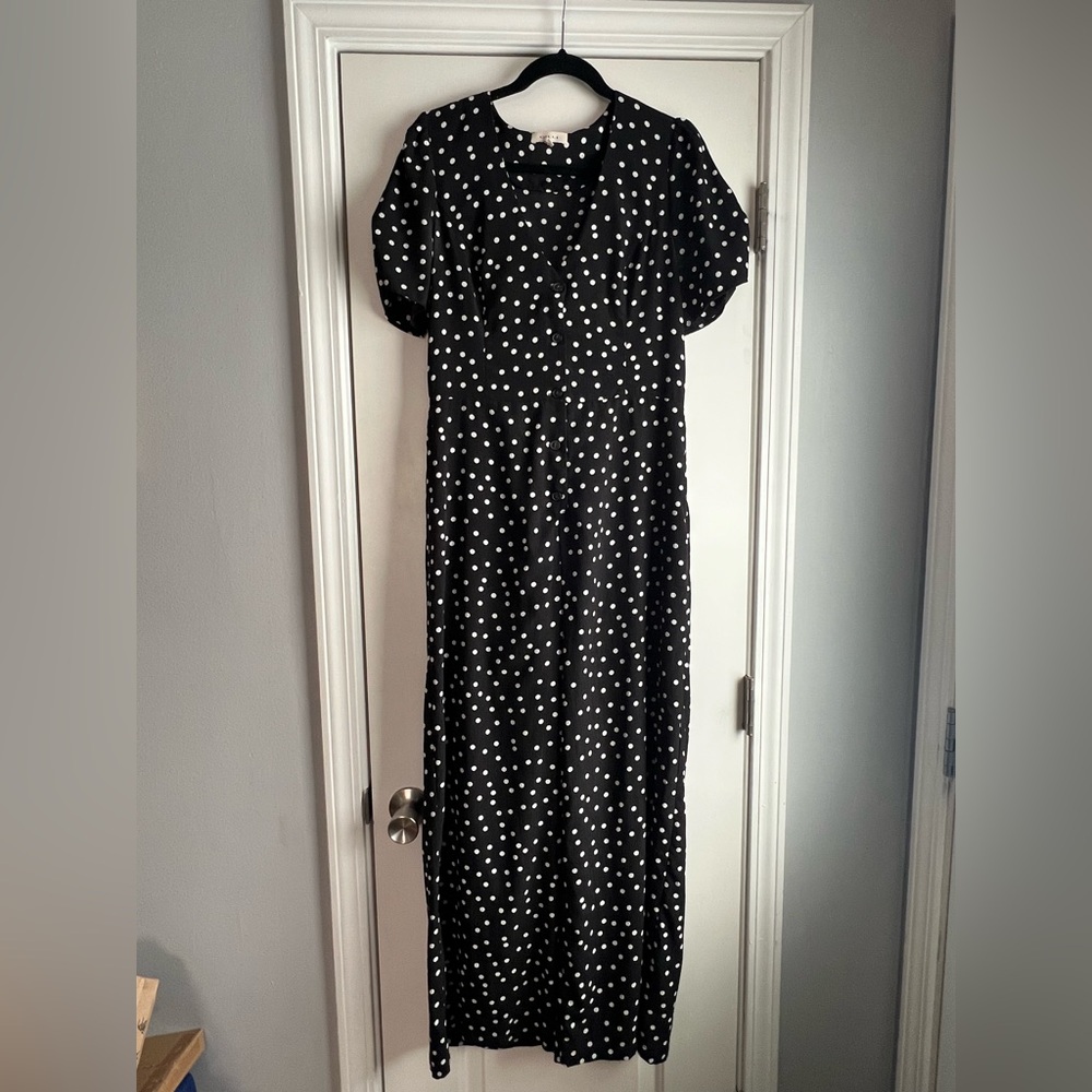 Elegant Black and White Polka Dot One-Piece Jumpsuit